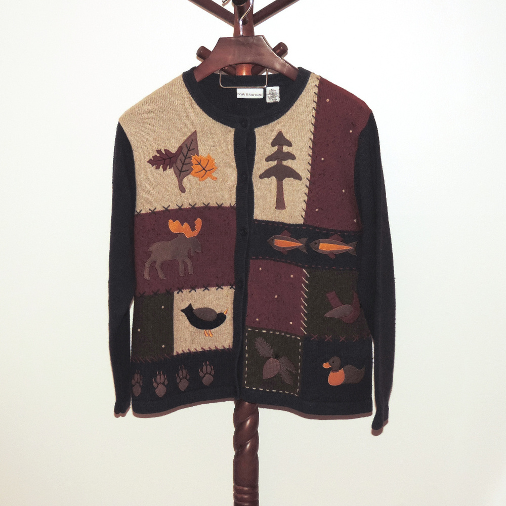 Croft & Barrow appliqued cardigan sweater